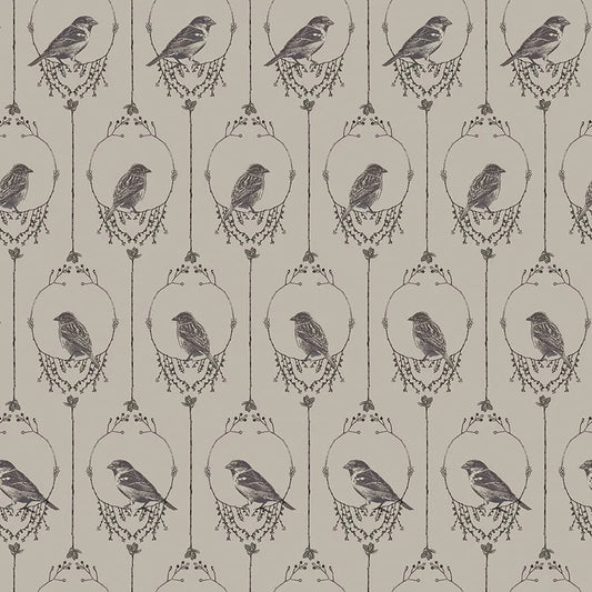 Nature's Whisper - Birds in Black on Tan