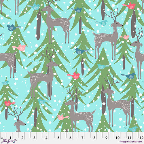 Snowy Weather - Snowy Weather in Blue (Flannel Fabric)