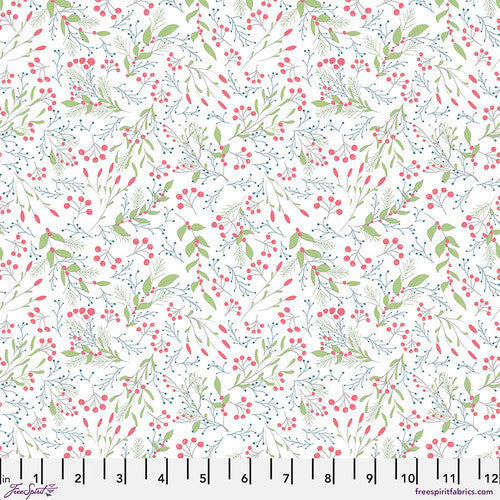 Snowy Weather - Tiny Floral in White (Flannel Fabric)