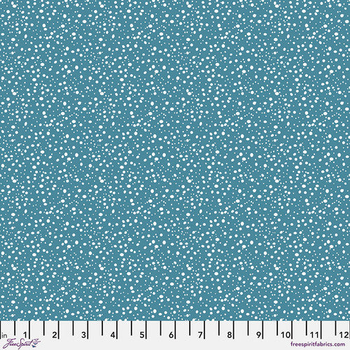 Snowy Weather - Snow in Teal (Flannel Fabric)