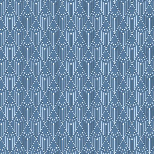 Century Prints Deco Diamonds in Denim
