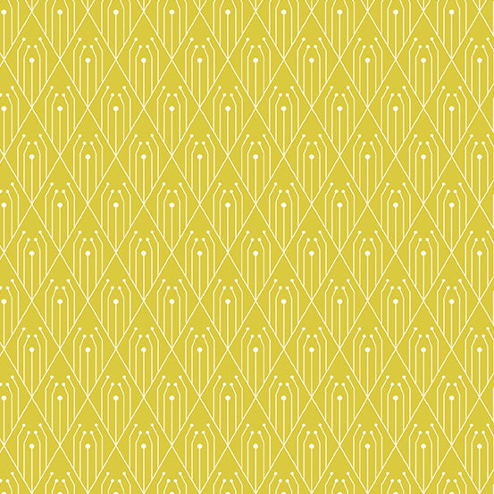 Century Prints Deco Diamonds in Sulphur