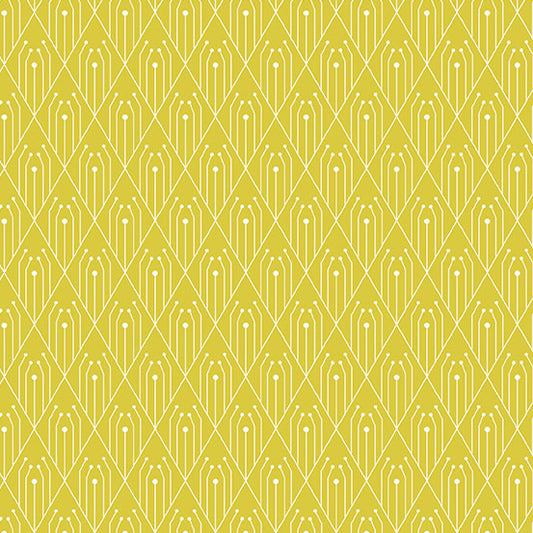 Century Prints Deco Diamonds in Sulphur