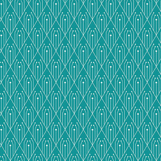 Century Prints Deco Diamonds in Teal