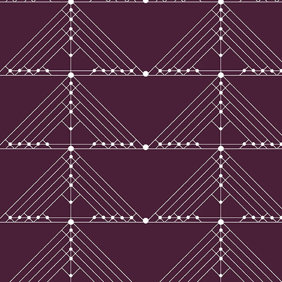 Century Prints Deco Geese in Aubergine