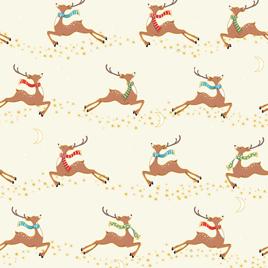 TP 2482 Q Flying Deer in Cream
