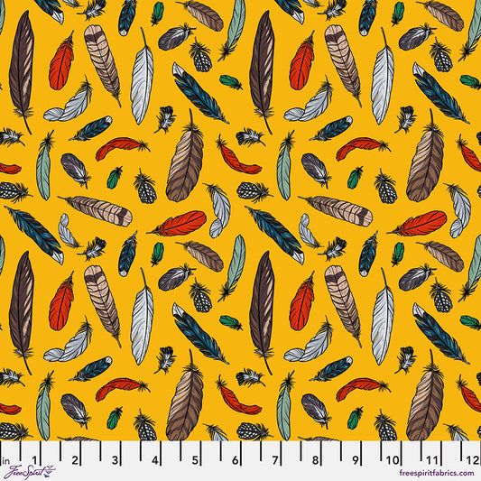 Birds of a Feather - Feather Toss in Saffron