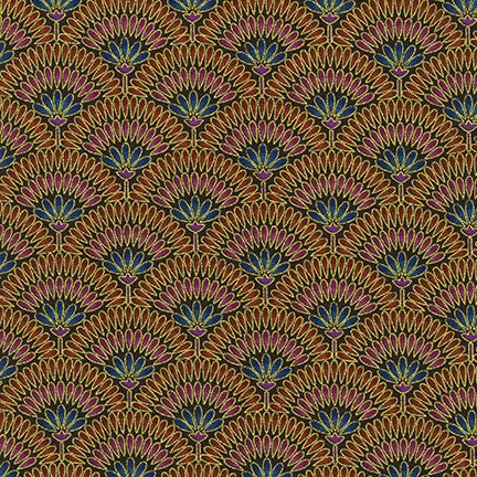 Persis Floral Fan in Wineberry