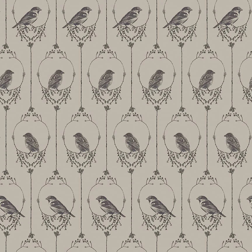 Nature's Whisper - Birds in Black on Tan